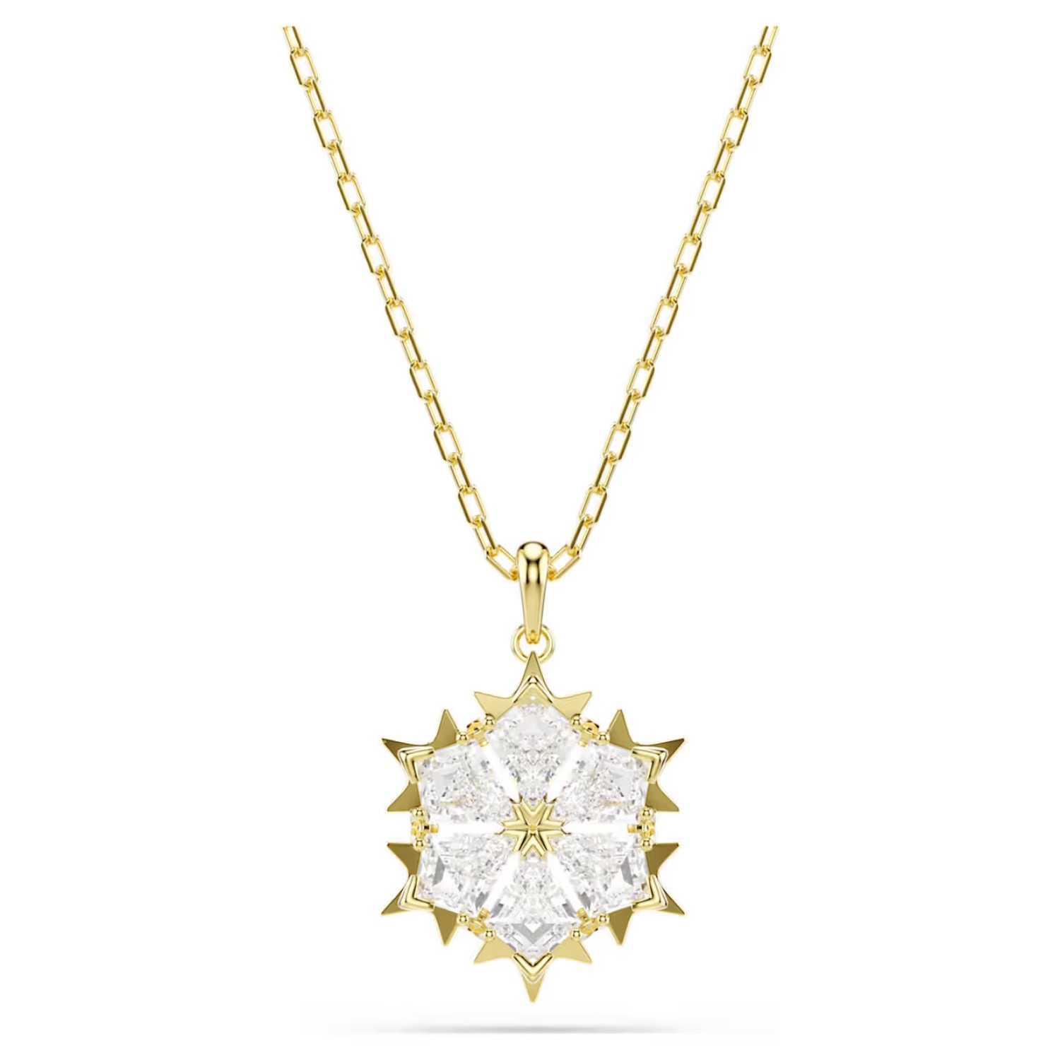 Swarovski smykke Magic pendant Mixed cuts, Snowflake, White, 18K gold finish - 5757788