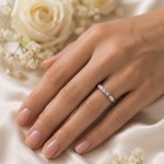 Iselin alliansering i hvitt gull med diamanter - 8503030