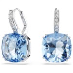 Swarovski øredobber Millenia drop earrings Cushion cut, Blue, Rhodium plated - 5756150