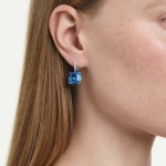 Swarovski øredobber Millenia drop earrings Cushion cut, Blue, Rhodium plated - 5756150