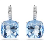 Swarovski øredobber Millenia drop earrings Cushion cut, Blue, Rhodium plated - 5756150