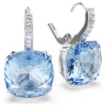 Swarovski øredobber Millenia drop earrings Cushion cut, Blue, Rhodium plated - 5756150