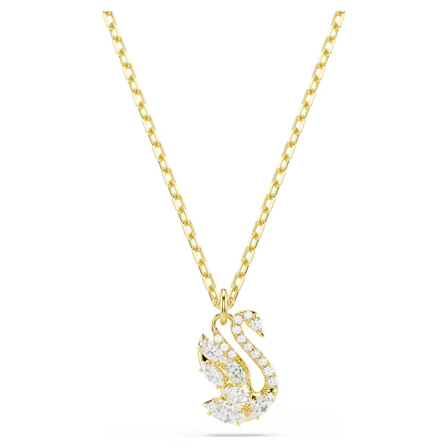 Swarovski smykke Swan pendant Mixed cuts, Swan, White, 18K gold finish - 5754626