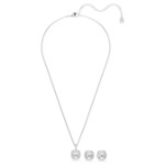 Swarovski smykkesett Una Angelic set Cushion cut, White, Rhodium plated -  5754343