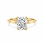 Forlovelsesring med Lab Grown Radiant diamant 2,04 carat River (D)VVS2 i gult gull 14kt - HR0725gg