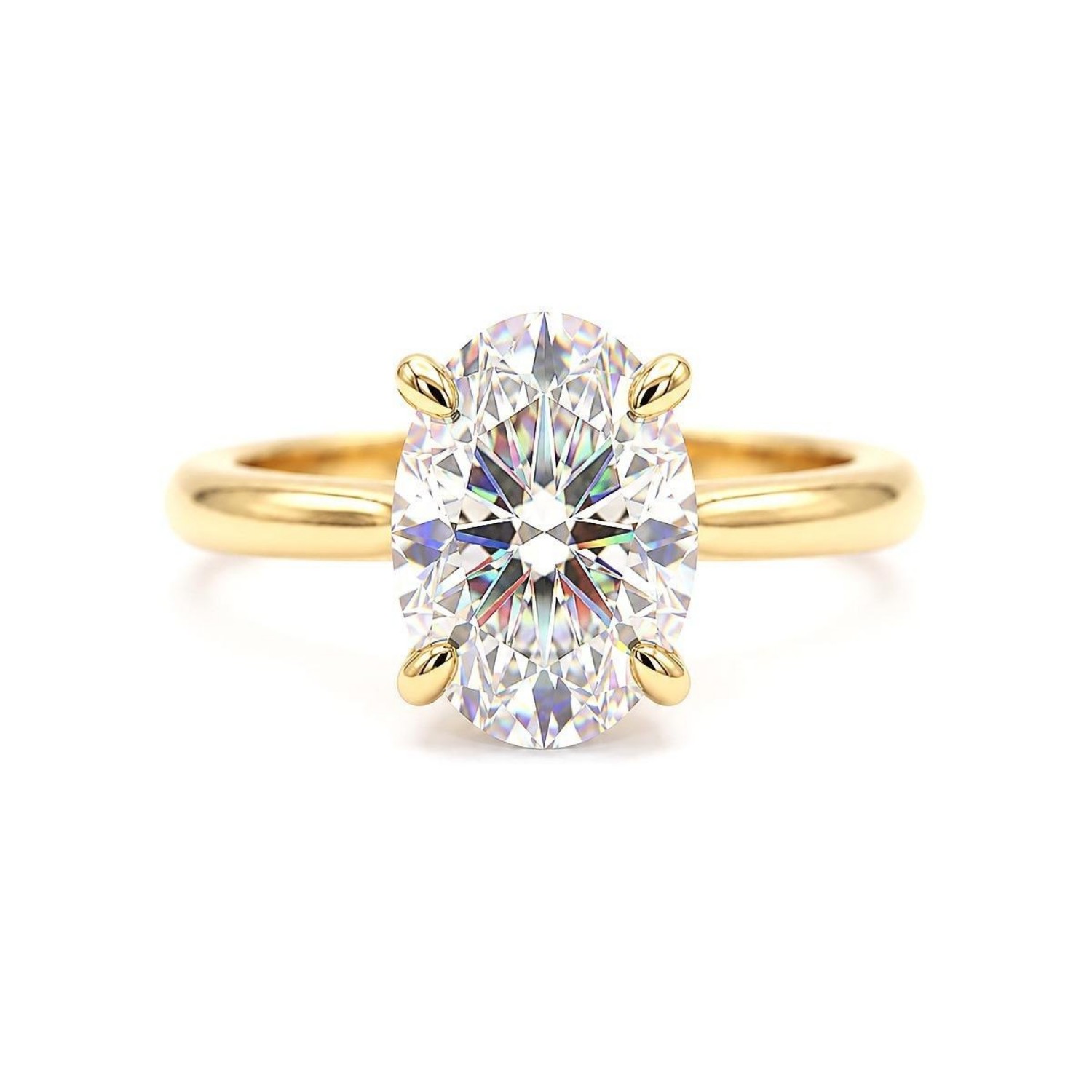 Forlovelsesring med Oval Lab Grown Radiant diamant 1,55 carat River (D)VVS2 i gult gull 14kt - HR0725Hgg