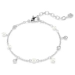 Swarovski armbånd Imber bracelet Crystal pearl, Round cut, White, Rhodium plated - 5754242