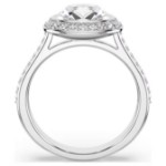 Swarovski Una Angelic halo ring Cushion cut, White, Rhodium plated - 5758471