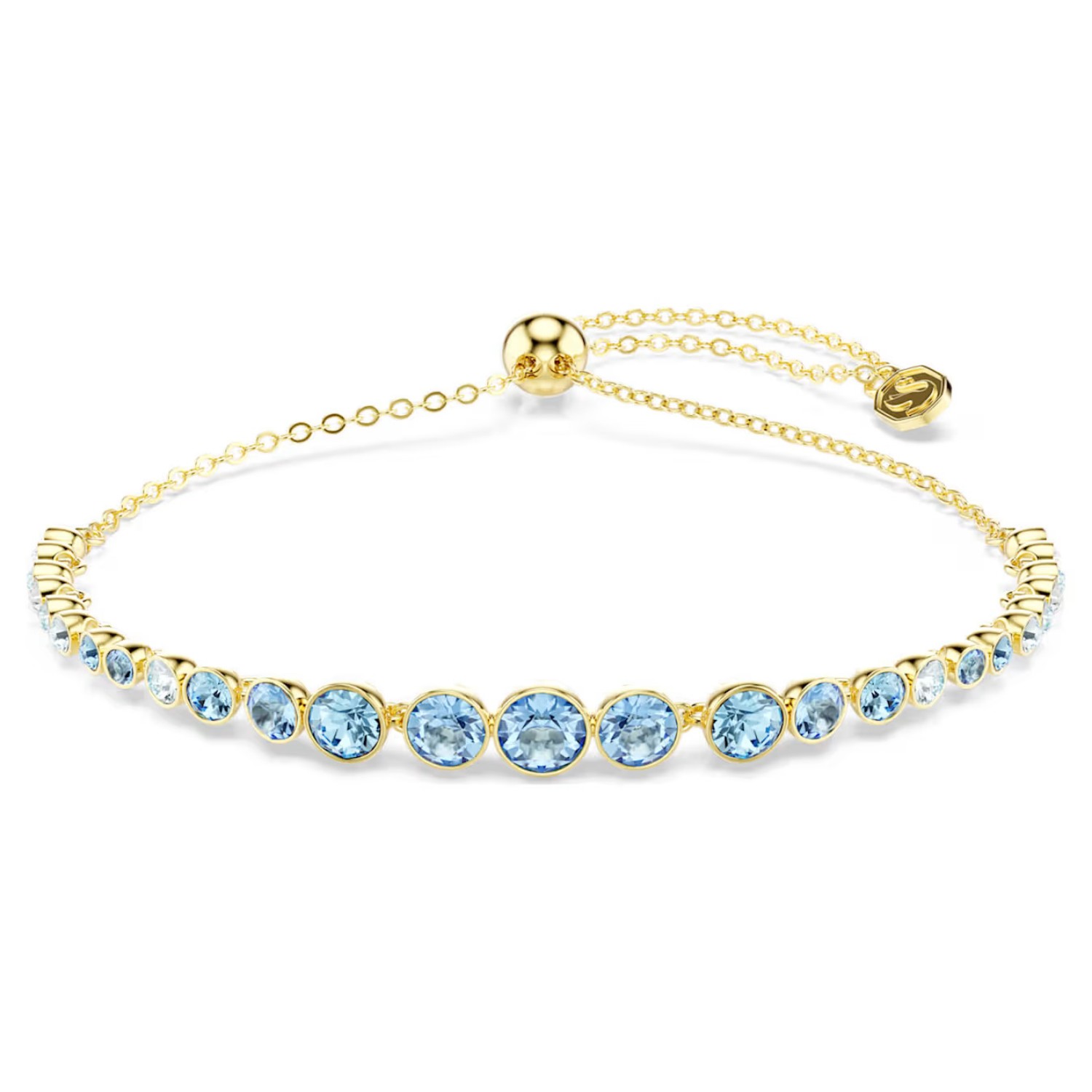 Swarovski armbånd Imber bracelet Round cut, Blue, 18K gold finish - 5757824