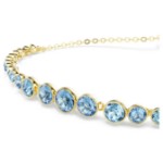 Swarovski armbånd Imber bracelet Round cut, Blue, 18K gold finish - 5757824