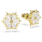Swarovski øredobber Magic stud earrings Mixed cuts, Snowflake, White, 18K gold finish - 5757816
