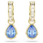 Swarovski øredobber Chroma drop earrings Pear cut, Blue, 18K gold finish - 5757815