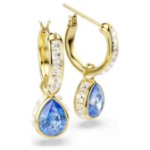 Swarovski øredobber Chroma drop earrings Pear cut, Blue, 18K gold finish - 5757815