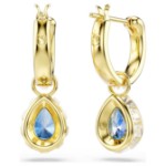 Swarovski øredobber Chroma drop earrings Pear cut, Blue, 18K gold finish - 5757815