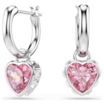Swarovski øredobber Chroma drop earrings Heart, Pink, Rhodium plated - 5757814