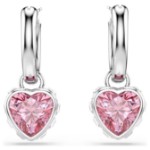 Swarovski øredobber Chroma drop earrings Heart, Pink, Rhodium plated - 5757814