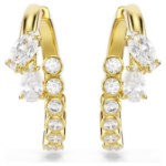 Swarovski øredobber Mesmera hoop earrings Mixed cuts, White, 18K gold finish - 5761975