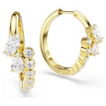 Swarovski øredobber Mesmera hoop earrings Mixed cuts, White, 18K gold finish - 5761975
