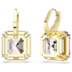 Swarovski øredobber Millenia drop earrings Square cut, Purple, 18K gold finish - 5759990