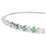 Swarovski armbånd Matrix bracelet Round cut, Green, Rhodium plated - 5758987