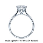Diamantring forlovelsesring 0,40 ct River E SI2 i 14kt gull.  Leticia - 18007040R