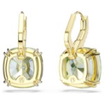 Swarovski øredobber Millenia drop earrings Cushion cut, Green, 18K gold finish - 5764822