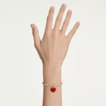 Swarovski smykke Idyllia charm Round cut, Heart, Red, 18K gold finish - 5742994