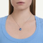 Swarovski smykke Millenia pendant Cushion cut, Blue, Rhodium plated - 5760057