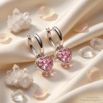 Swarovski Chroma øredobber med rosa hjerte - 5757814