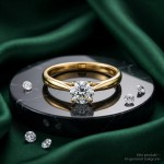 Diamantring forlovelsesring  0,70 ct i 14kt gult gull. Alida - 18002070gg