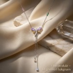 Swarovski collier Ariana Grande x Swarovski Y necklace Mixed cuts, Dragonfly, Multicolored, Rhodium plated - 5749183