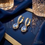 Blå Swarovski øredobber med dråpeanheng - 5757815