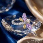 Swarovski Ariana Grande x Swarovski motif ring Mixed cuts, Dragonfly, Multicolored, Rhodium plated - 5737368