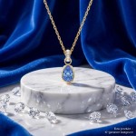 Swarovski Chroma anheng med blå pæreslipt krystall - 5757786