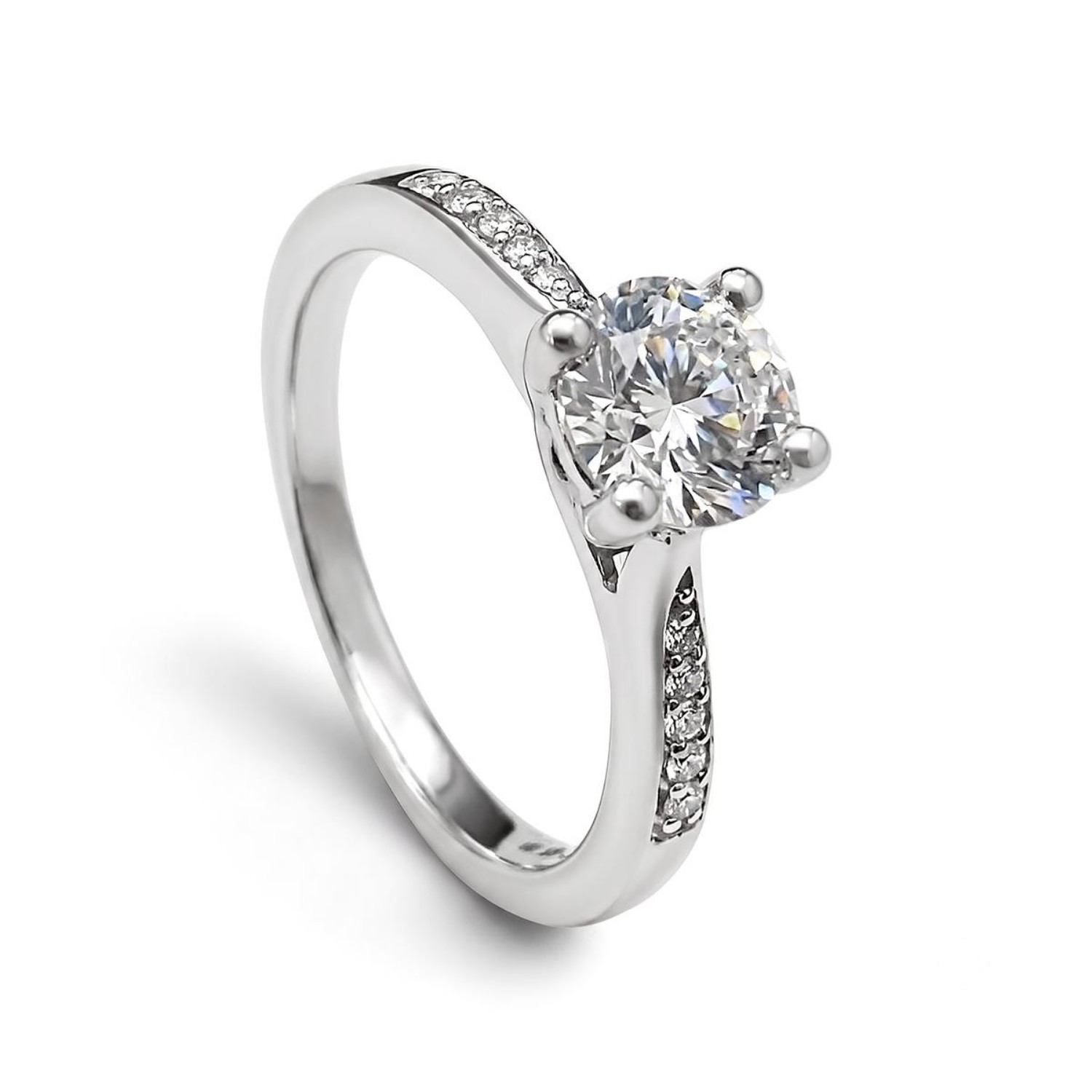 Forlovelsesring i hvitt gull med Lab Grown diamant 0.81 ct - LGABR01175hv081