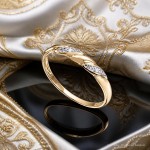 Diamantring i 14kt gult gull med 0,01 ct W-Si - 57575