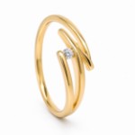 Gullring i 14kt gult gull med zirkonia - 50006221050