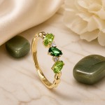 Diamantring i gult gull med 0,02ct W-Si og edelstener - Bur560798