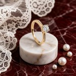 Forlovelsesring i gult gull med Lab Grown diamant 0.50 ct - LGABR01167g050
