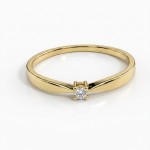 Diamantring forlovelsesring i gult gull 0,03 ct W-Si - COC00552g