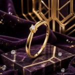 Diamantring forlovelsesring i gult gull 0,03 ct W-Si - COC00552g