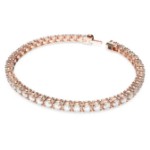 Swarovski armbånd Matrix Tennis bracelet Round cut, White, Rose gold-tone plated - 5657661