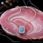 Swarovski smykke Millenia necklace Octagon cut Swarovski zirconia, Blue, Rhodium plated - 5614926