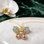 Swarovski smykke Idyllia pendant Mixed cuts, Pavé, Butterfly, Multicolored, Gold-tone plated - 5709950