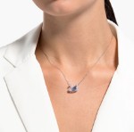 Swarovski smykke Dancing Swan Necklace, Blue, Rhodium plated - 5533397