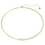 Swarovski smykke Matrix halskjede med hvite zirkonia i 18K gullfinish - 5747717