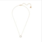 Swarovski Sparkling Dance Round Necklace, White, Rose-gold tone plated - 5272364
