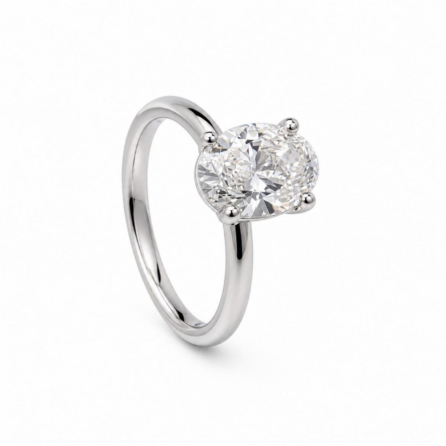 Forlovelsesring med Oval Lab Grown diamant i 2.01 ct og River (D) - VS1 - ABR21640LGHG