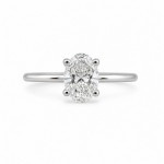 Forlovelsesring med Oval Lab Grown diamant i 1.00 ct og River (E) - VVS2 - ABR21638LGHG