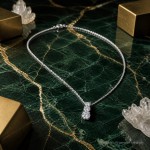 Swarovski smykke Attract Trilogy Round Pendant, White, Rhodium plated - 5414970